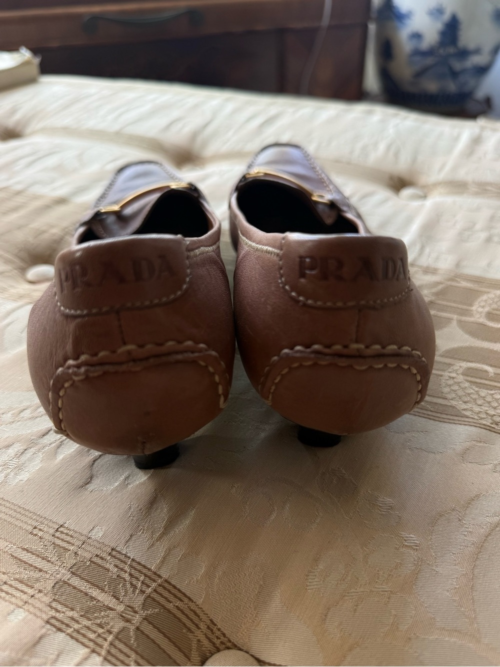Prada Brown Leather Horsebit Loafers - Picture 5 of 7